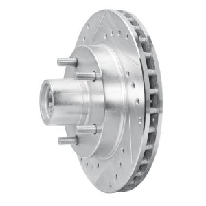 Chevrolet S10 Blazer Brake Rotor (1) - Front Left - R1 Concepts - Drilled & Slotted - Silver - `91-`03